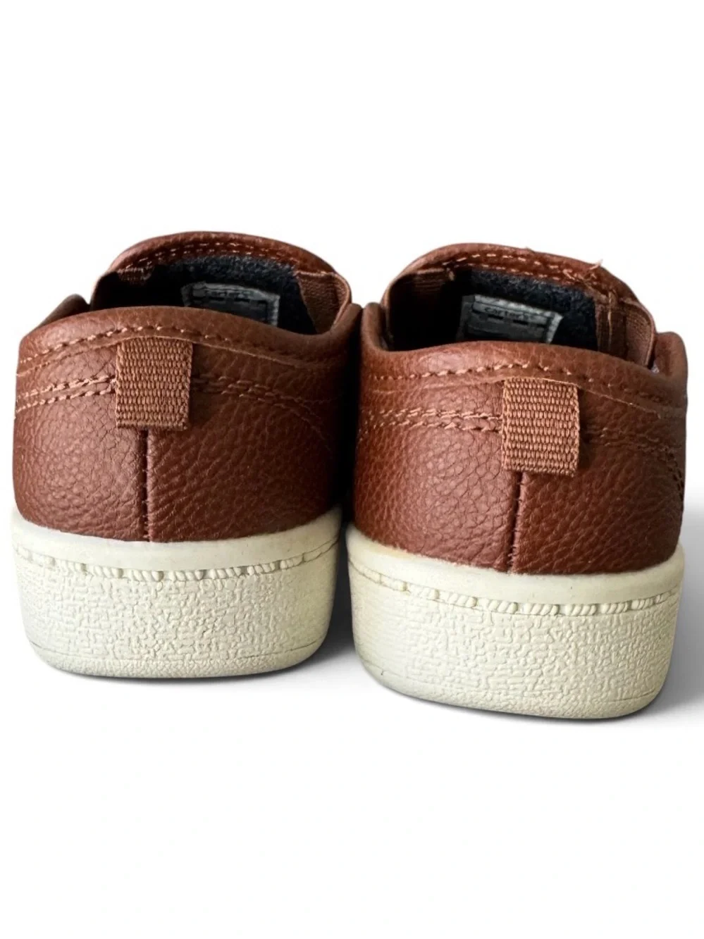 Carter's Ricky Toddler Boys Brown Faux Leather Slip On Sneakers Shoes GUC Size 8